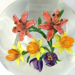 Lily, Daffodil & Crocus Spring Bouquet Paperweight